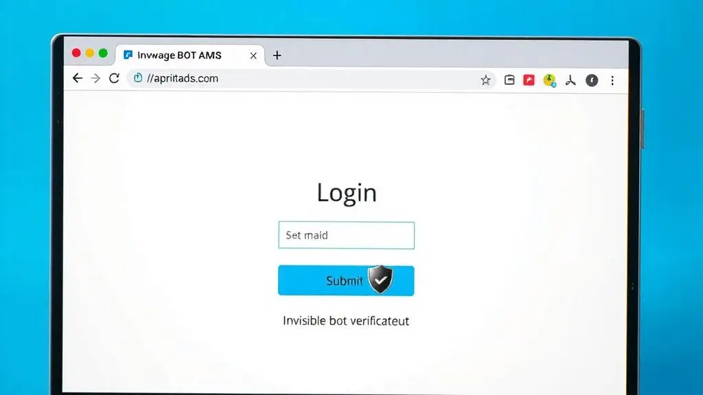 Web sitesindeki giriş formunda görünmez bot koruması simgesi